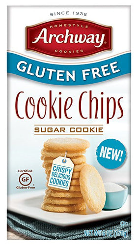 Archway Gluten Free Cookie Chips, Sugar, 6 Ounce