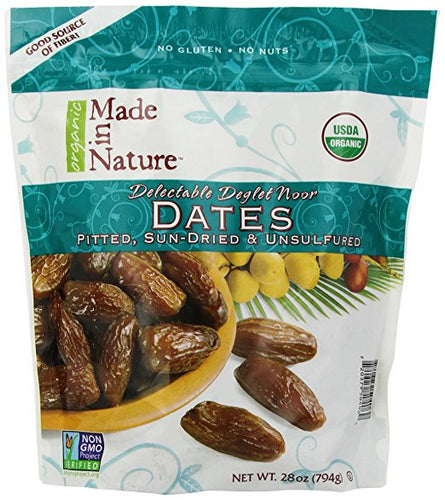 Made in Nature Organic Sun-Dried Deglet Noor Dates, Pitted, 28 Ounce