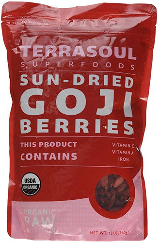 Terrasoul Superfoods Sun-Dried Goji Berries (Organic), 12 Ounce