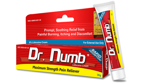 Dr. Numb 5% Lidocaine Topical Numbing Cream, 30 gram tube