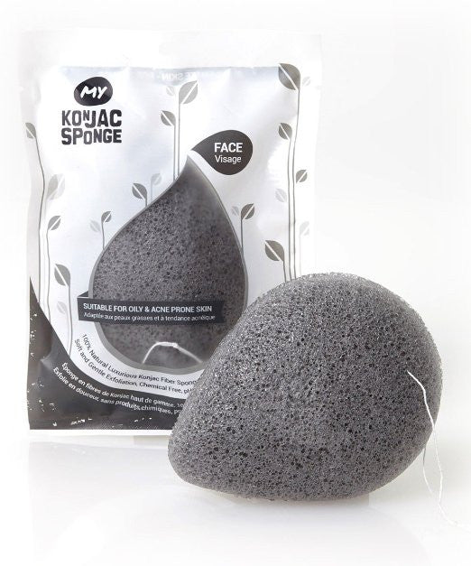 MY Konjac Sponge All Natural Korean Facial Sponge with Activated Bamboo Charcoal